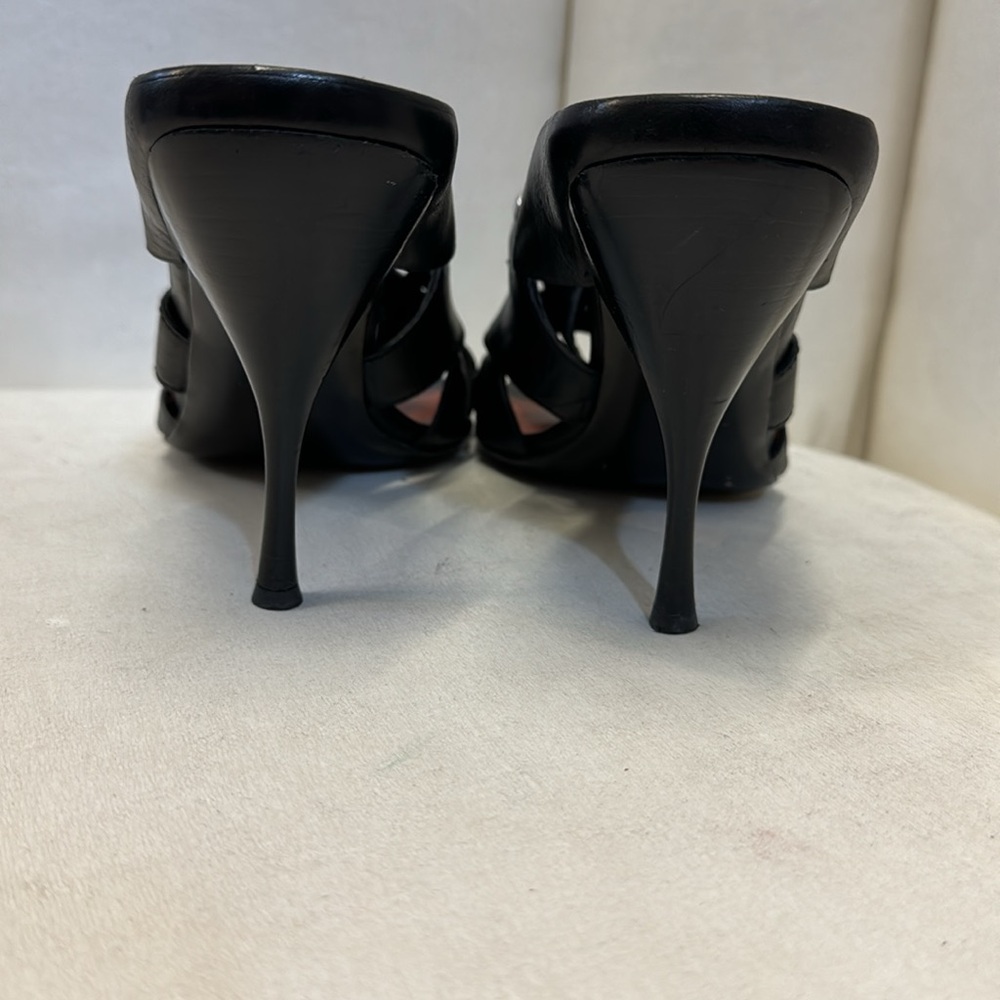 Prada Black Leather Heels - Picture 5 of 5